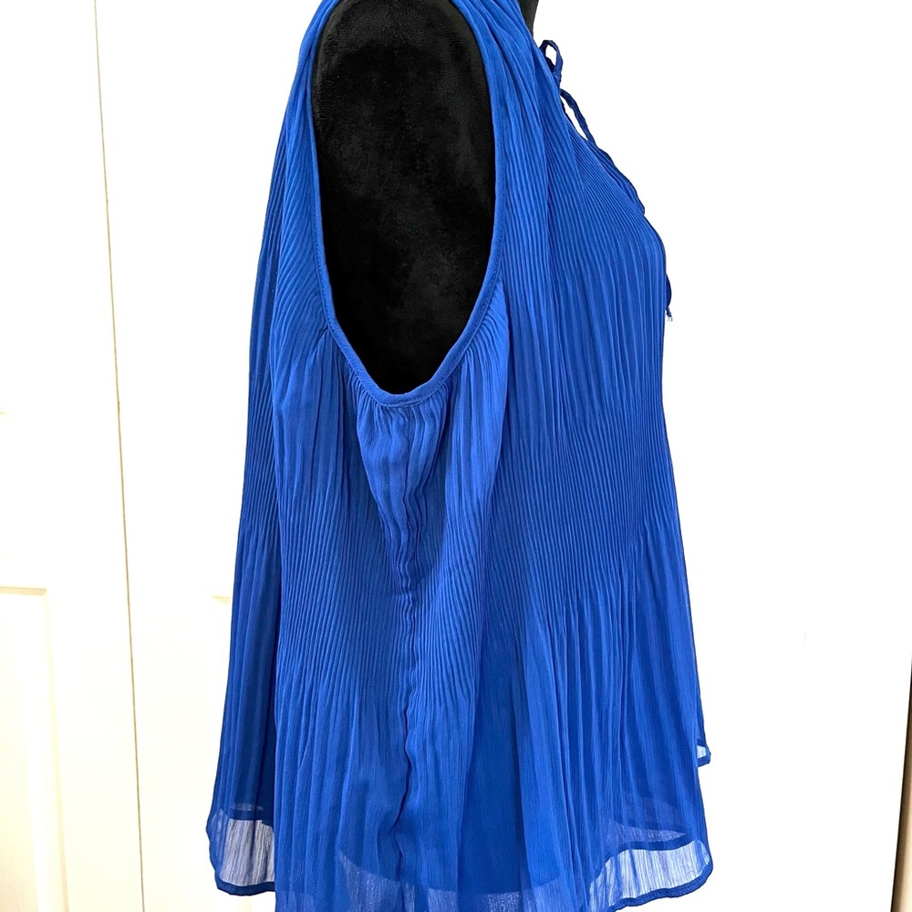 Ellen Tracy Cobalt Sleeveless Pleat & Release Top sz XL - Picture 12 of 13